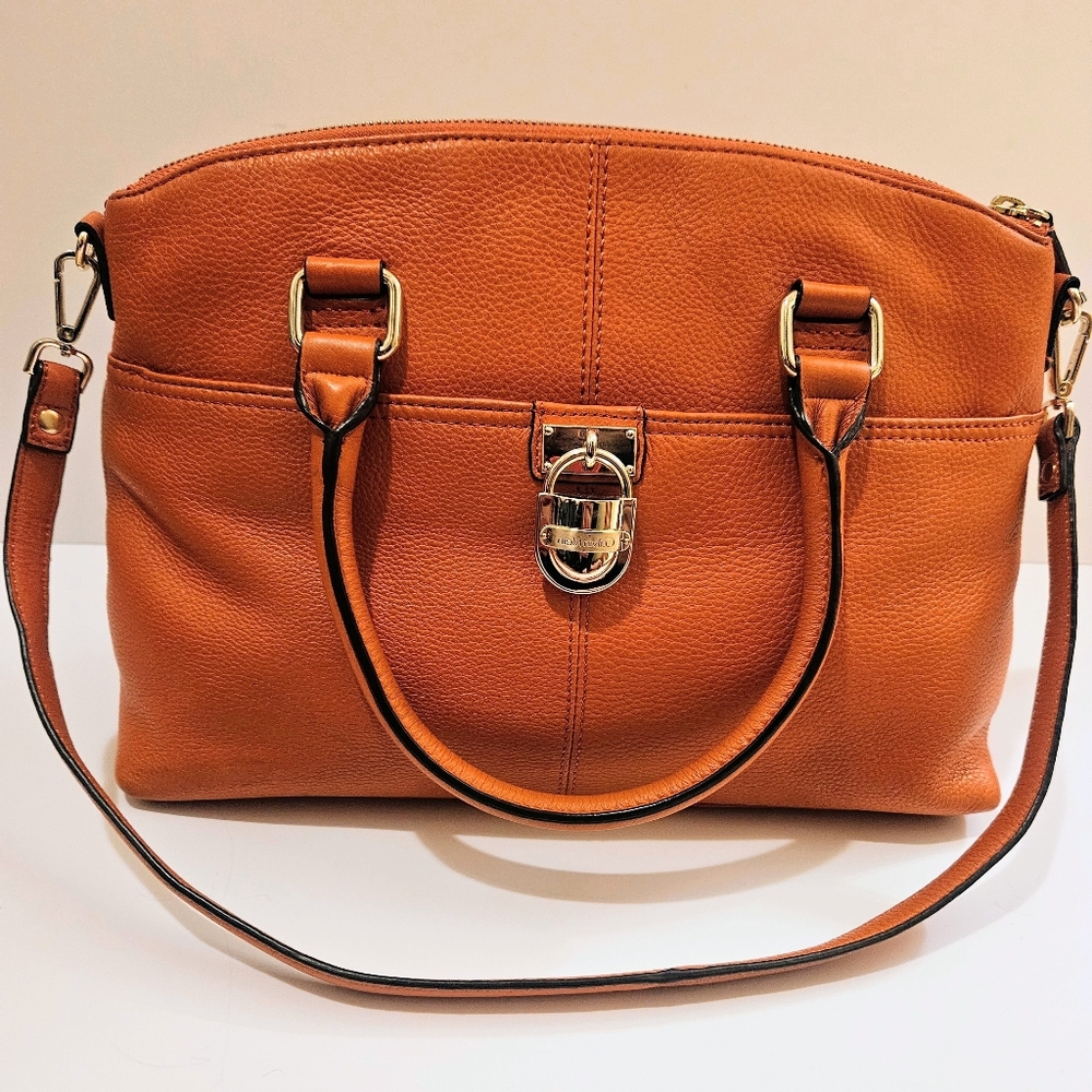 Calvin Klein Orange Leather Handbag